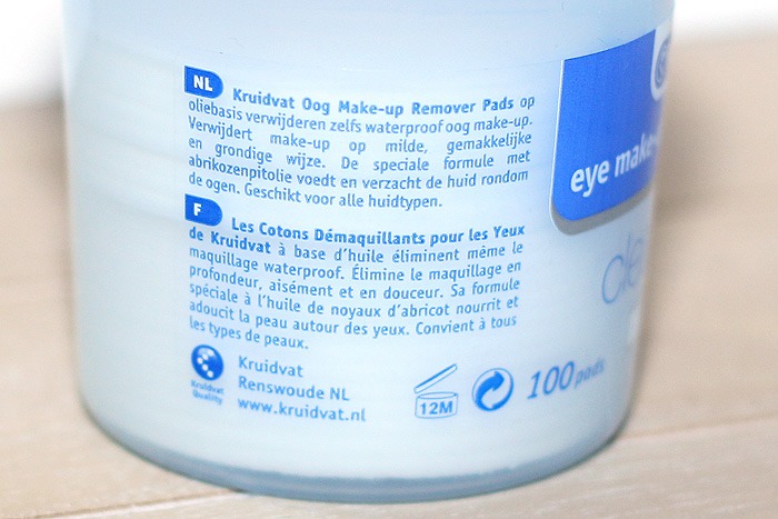 huidverzorging kruidvat eye make-up remover pads cleansing oil 