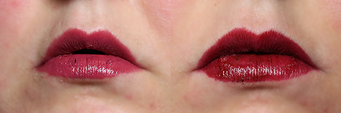 essence fancy blush & burgundy spirit lipstick swatches lip