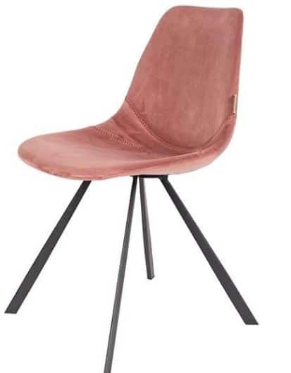 roze velvet stoel