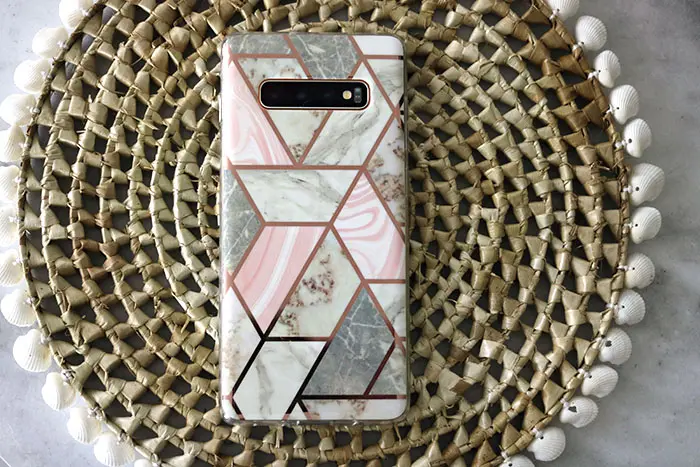 samsung galaxy s10 plus telefoonhoesjes roze marmer