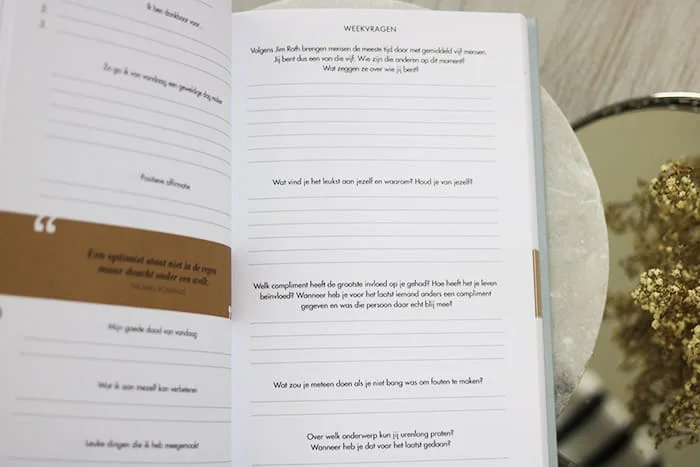 Het 6 minuten dagboek om elke dag herinneringen op te schrijven