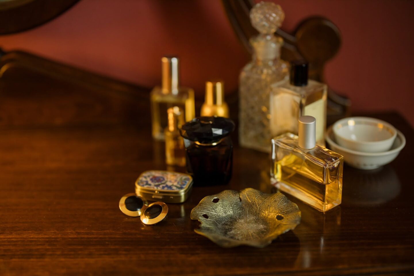 perfumes on the table