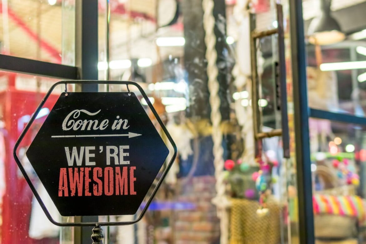 come in we re awesome sign