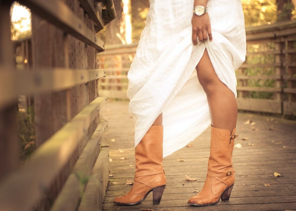women s brown leather chunky heel calf boots