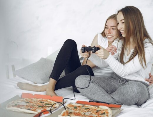 Happy Women playing Games Together